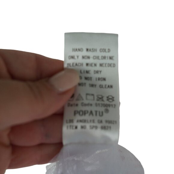 NWOT Popatu Baby Girls Tulle Dress 12M‎ Floral Striped Cotton & Polyester - Picture 7 of 7